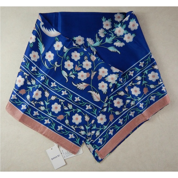 NWT Dana Xu 100% Mulberry Silk Large Blue Scarf
Shawl Wrap 96.5" L & 43.3" W - Picture 11 of 12